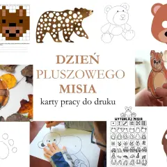 Karty pracy do druku na Dzień Pluszowego Misia: rysowanie, wycinanki, łapki i maska misia. Jak zrobić pluszowego misia?