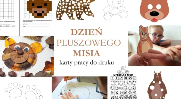 Karty pracy do druku na Dzień Pluszowego Misia: rysowanie, wycinanki, łapki i maska misia. Jak zrobić pluszowego misia?