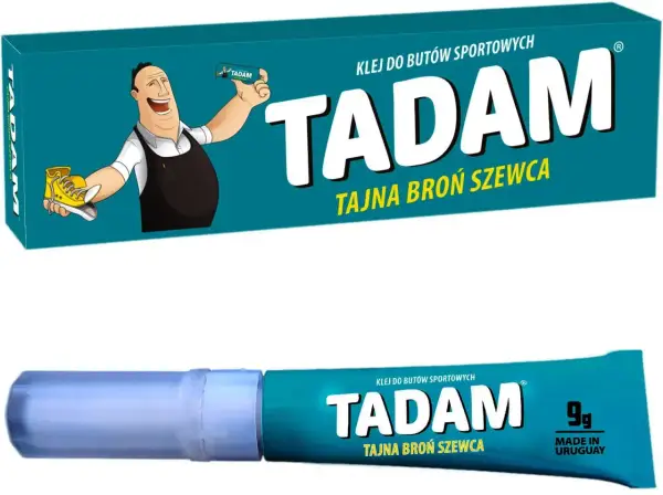 Klej TADAM – tajna broń szewca. Idealny, gdy potrzebujesz kleju do butów sportowych.